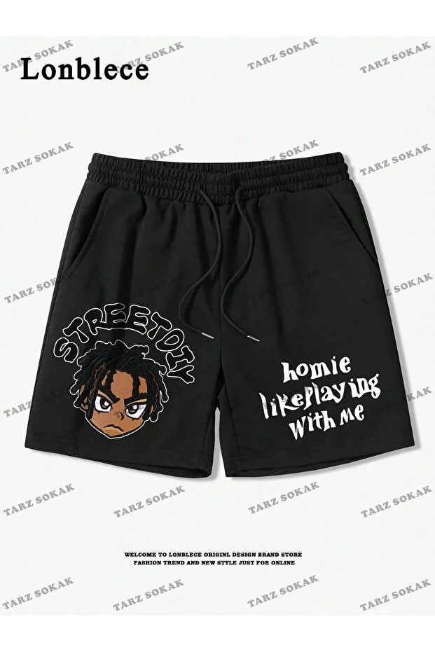 Y2K Unisex Yaz Şort Bermuda Harajuka Anime Retro KOD-11484